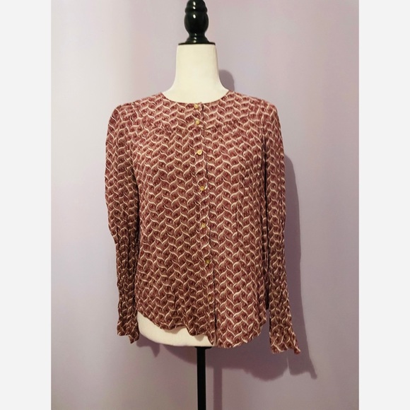 Anthropologie Maeve Orli Bibbed Button down blouse - Picture 6 of 8